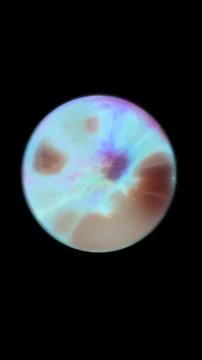 Soft pastel sphere with marbled turquoise and purple tones, isolated on bla.. Stock Illustration