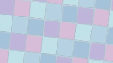Soft pastel squares shift gently across a geometric checkerboard pattern, c.. Stock Footage 347386891