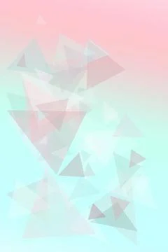 Soft pastel triangles drift into an abstract geometric pattern, creating a .. Stock Illustration