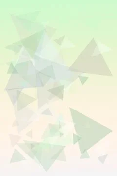 Soft pastel triangles float across a light mint and cream background, creat.. Stock Illustration