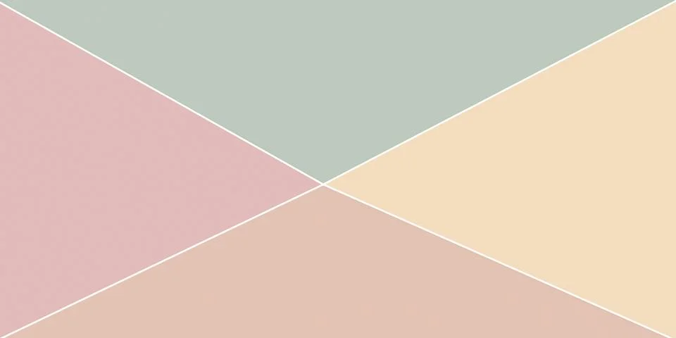 Soft pastel triangular panels converge at the center in a clean, modern com.. Stock Illustration