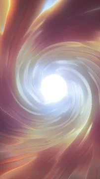 Soft pastel vortex tunnel with glossy flowing curves around a bright center.. イラスト素材