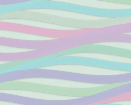 A soft pastel wave pattern in pink, mint, and lavender creates a calm, play.. Illustrazione stock
