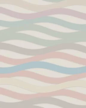 Soft pastel waves form a smooth abstract pattern in pink, blue, and cream, .. Illustrazione stock