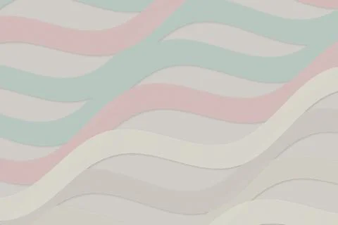 A soft pastel wavy pattern in mint, pink, and cream creates a calming, styl.. Stock Illustration