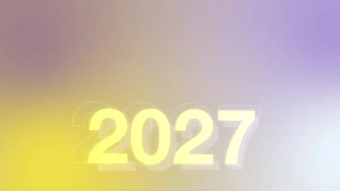 Soft pastel yellow lavender gradient with 2027 New Year numbers, Seamless Loop Stock Footage 341857847