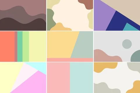 Soft pastels blend with muted tones in abstract geometric forms Stock Illustration