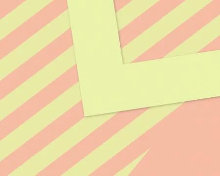 Soft peach and lemon sheets overlap across a playful diagonal pattern, crea.. Illustrazione stock