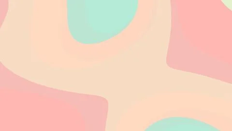 Soft peach and mint abstract shapes with smooth curves and layered tones crea Illustrazione stock
