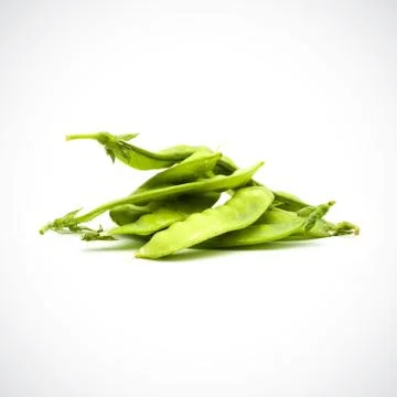 Soft peas, isolated ,on the white background. Stock Photos