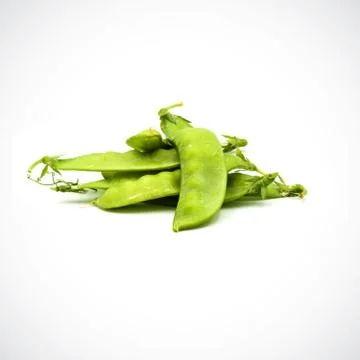 Soft peas, isolated ,on the white background. Stock Photos