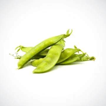 Soft peas, isolated ,on the white background. Stock Photos