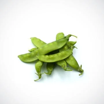 Soft peas, isolated ,on the white background. Stock Photos