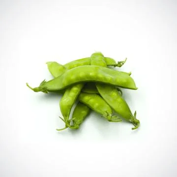 Soft peas, isolated ,on the white background. Fotos de archivo