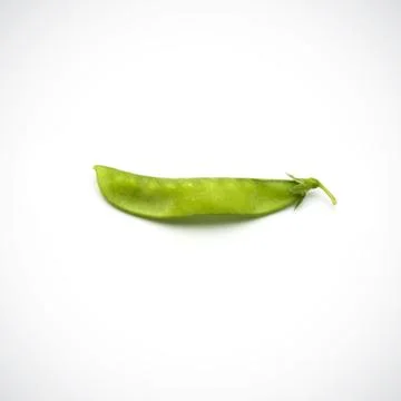 Soft peas, one piece isolated ,on the white background. Stock Photos