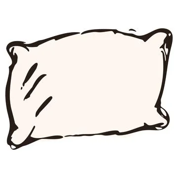 Soft Pillow Hand Drawn Sleep Doodle Vector Stock Illustration
