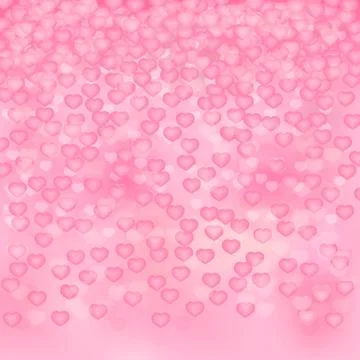 Soft pink 3d hearts background. Valentine s day shiny greeting card. Romantic Stock Illustration