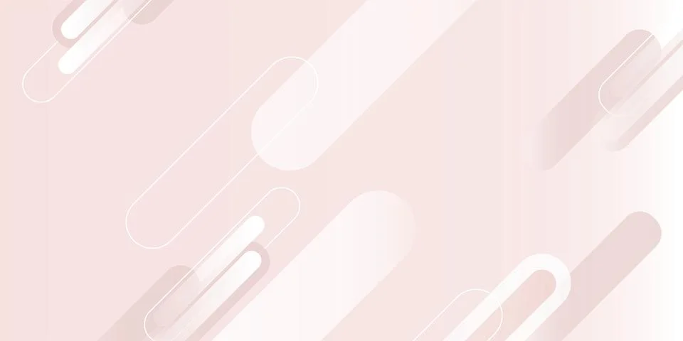 Soft pink abstract background with geometric rounded shapes and diagonal pill Stock Illustration