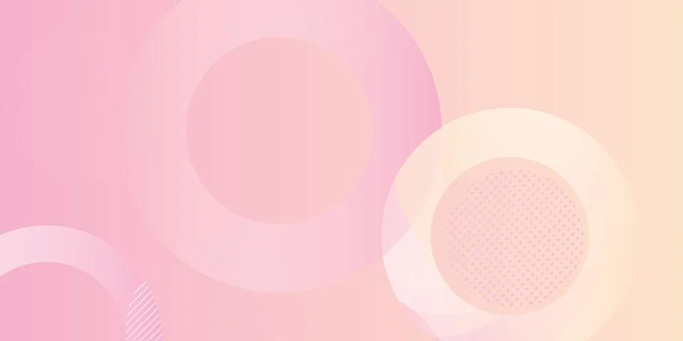 Soft pink abstract background with geometric circle shapes and pastel color Stock Illustration