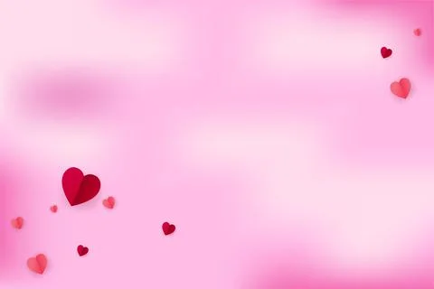 Soft pink abstract background with love paper vector. Stock Illustration