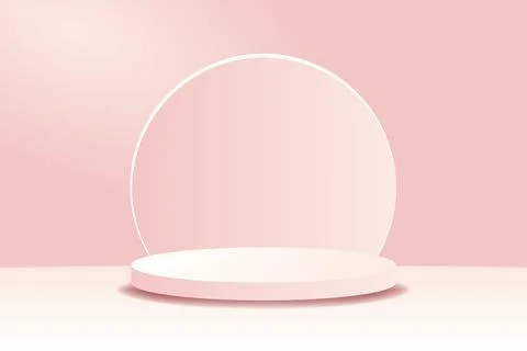 Soft pink abstract background with podium for product advertising Illustrazione stock