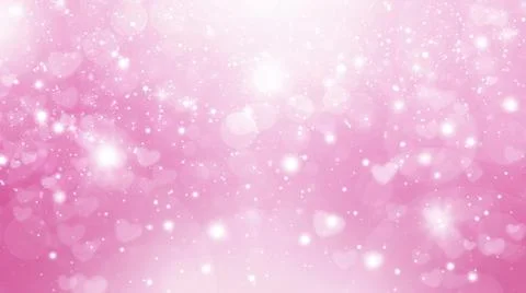 Soft pink abstract gradient bokeh background with circles, hearts and sparkles Stock Illustration