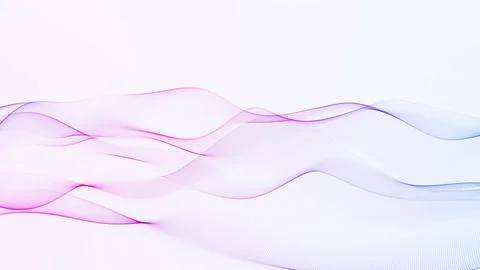 Soft pink and blue abstract wave on white background, clean flowing lines w.. Stock Illustration