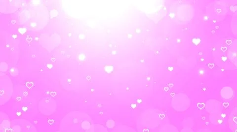 Soft pink and white background with hearts and circles Stock Illustration