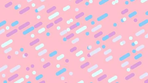 Soft pink background adorned with diagonal pastel sprinkles in blue, purple,  Stock-Illustration