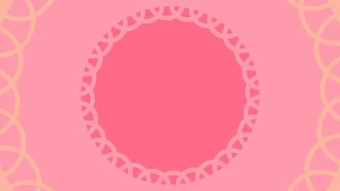 Soft pink background featuring a vivid pink circle with a decorative lace edg Illustration