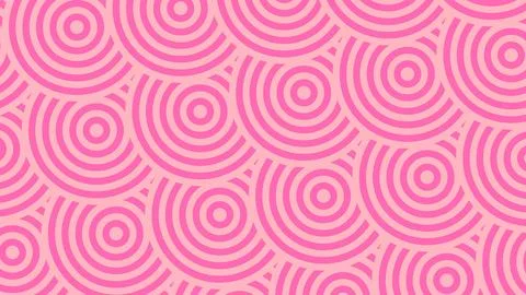 Soft pink background filled with overlapping concentric circles and curved ba 库存插图