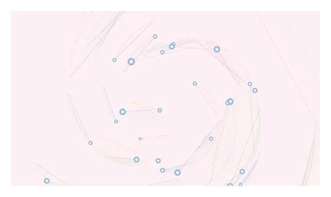 Soft pink background with light pastel feathers and circles abstract design. Stock Illustration