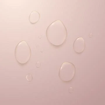 Soft pink background with realistic clean water droplets Stock Illustration