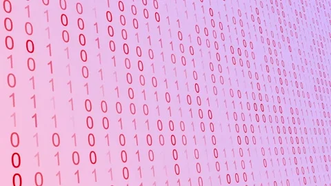 Soft Pink Binary Code Data Flow Pale Background Stock Footage 320379740