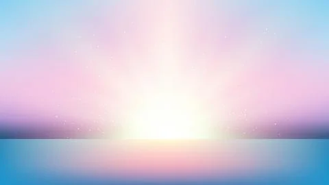 Soft pink blue gradient background featuring radiant sunrise light rays cen.. Stock Illustration