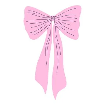 Soft pink bow features classic design with flowing ribbons Illustrazione stock