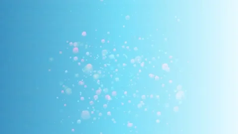 Soft pink bubbles floating in bright blue gradient background Stock Footage 328017278