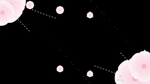 Soft Pink Cherry Blossoms Falling, Gentle Spring Animation with Bokeh and C.. Stock Footage 346659554