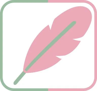 Soft Pink Feather Quill Writing Tool イラスト素材
