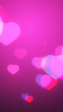 Soft Pink Heart Bokeh Gradient Background Vertical Romantic Love Template Stock Illustration