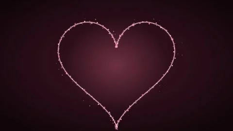 Soft Pink Heart Particles Background Loop Video stock 342629849