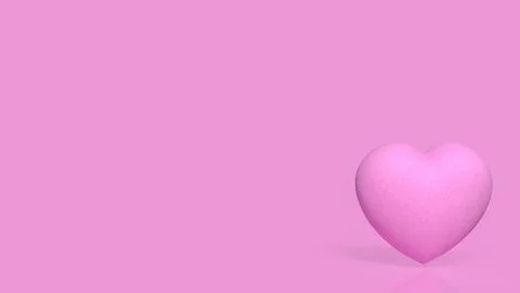 Soft Pink Heart on a Romantic Background with Copy Space 3d render. Stock Illustration