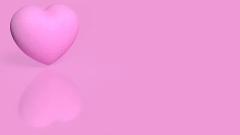 Soft Pink Heart on a Romantic Background with Copy Space 3d render. Stock Illustration