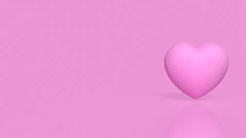 Soft Pink Heart on a Romantic Background with Copy Space 3d render. Stock Illustration