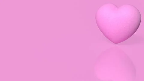 Soft Pink Heart on a Romantic Background with Copy Space 3d render. Stock Illustration