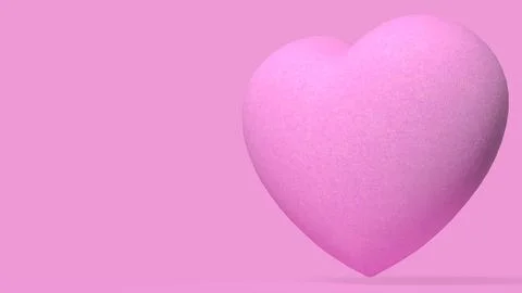 Soft Pink Heart on a Romantic Background with Copy Space 3d render. イラスト素材