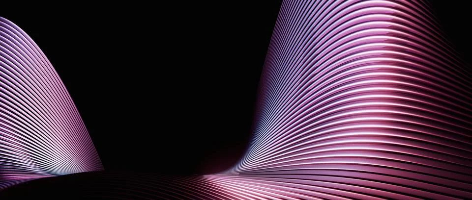 Soft Pink Lavender Gradient Metallic Ribbed Abstract Texture Background Smo.. Stock Illustration
