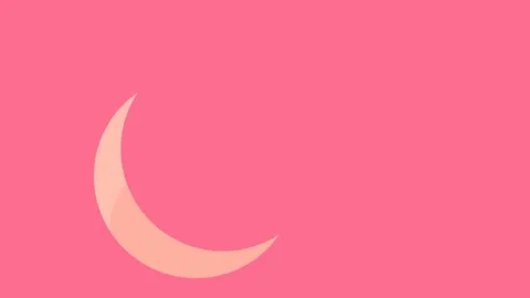 Soft Pink Moon Line Boho Loop Background Stock Footage 332914596