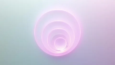 Soft Pink Neon Circles on Gradient Background Stock Footage 292099754