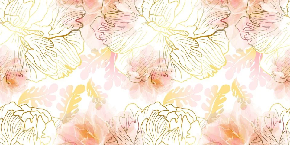 Soft pink peony seamless pattern Stock Illustration